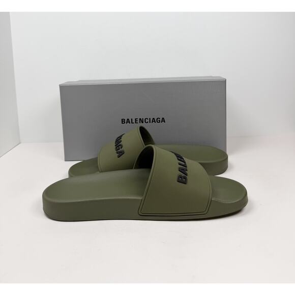 Size 41EU/8US - Balenciaga Olive Green Pool Slides? BRAND NEW! main image 4
